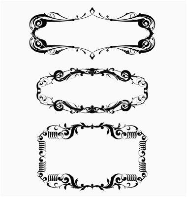 380x400 Victorian Frame Border Tattoo Vector Borders And Frames