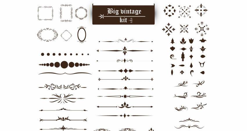 850x450 Free Ornaments, Frames Borders Vector Templates