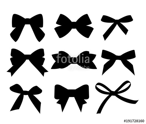 500x423 Set Of Black Silhouette Gift Bows Vector Illustration Concept