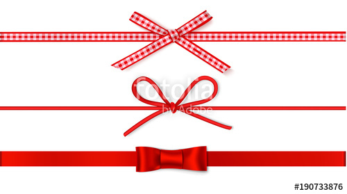 500x279 Set Of Decorative Red Bows With Horizontal Ribbon For Gift Decor