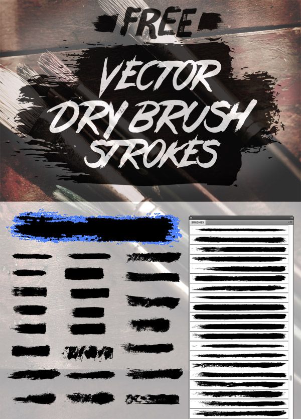 600x834 Free Vector Dry Brush Stroke Illustrator Brushes Graphic