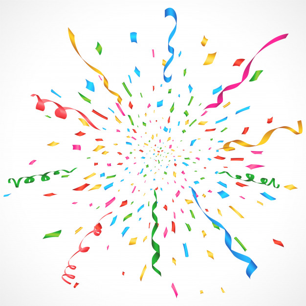 626x626 Confetti And Serpentine Explosion Burst Background Vector Free