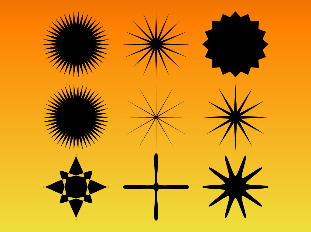 1024x765 Star Burst Vector Set Vector Art Graphics
