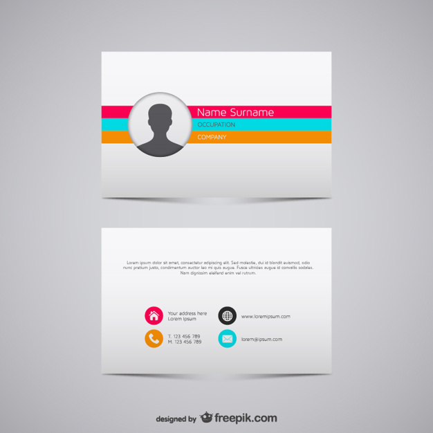 626x626 Colorful Stripes Business Card Vector Free Download