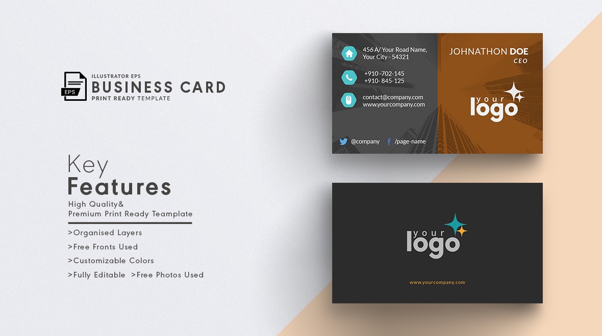 1180x660 Print Ready Vector Business Card