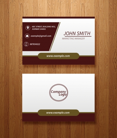 396x468 Vector Business Card Template Vectors Stock In Adobe Illustrator