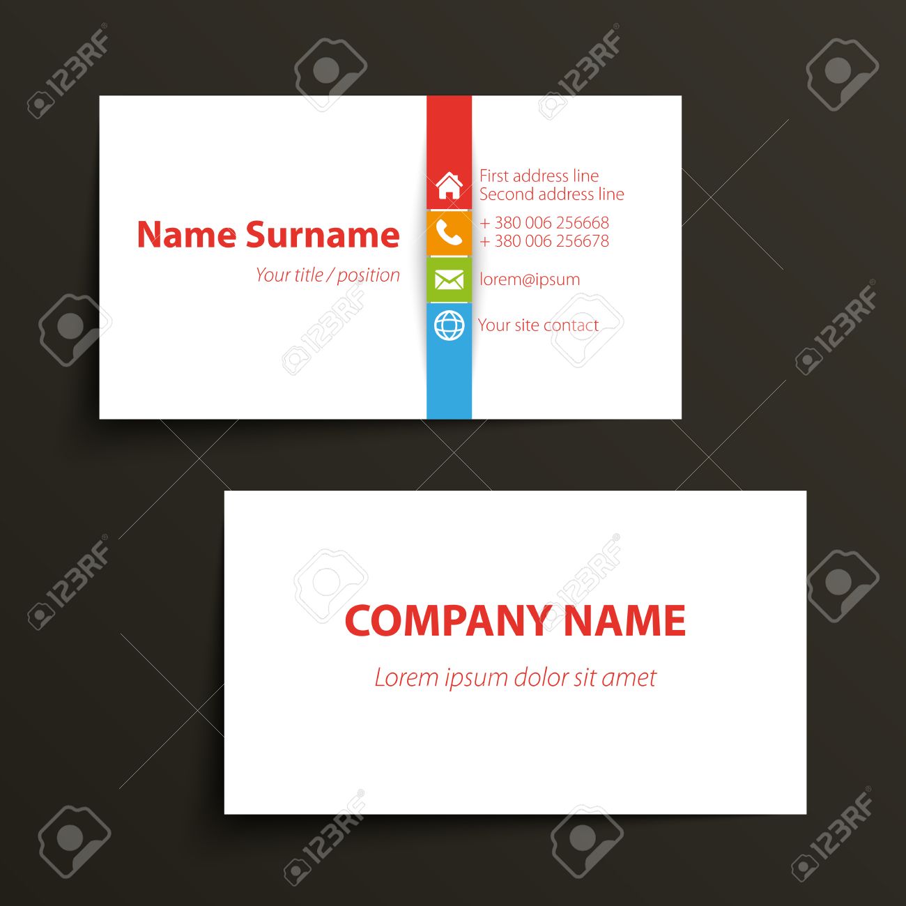 1300x1300 Big Simple Business Card Templates Minimal Template Visiting