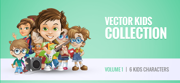 594x274 Free Vector Kid Characters Collection