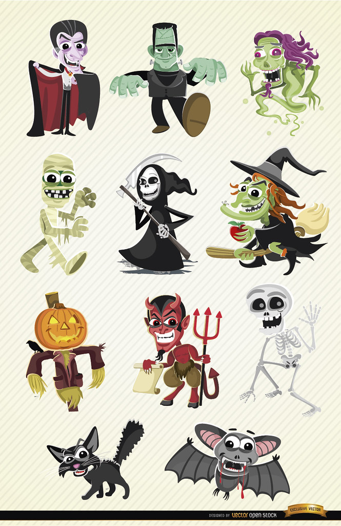 Halloween Cartoon Characters Download This Free Vector 665x1024 Halloween Cartoon Characters Download This Free Vector