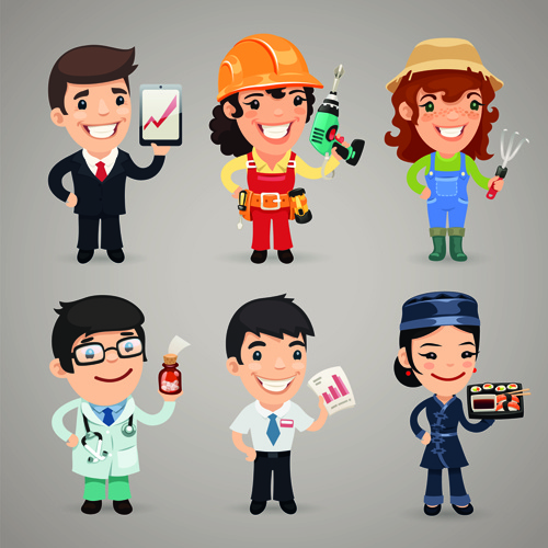 Different Occupations Cartoon Characters Vector Free Vector 500x500 Different Occupations Cartoon Characters Vector Free Vector