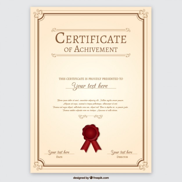 626x626 Certificate Of Achievement Vector Free Download