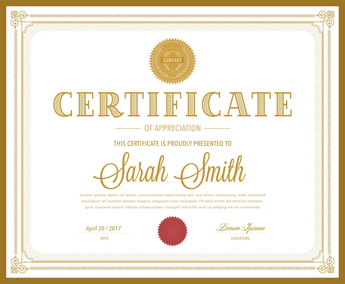 Gold Certificate vector