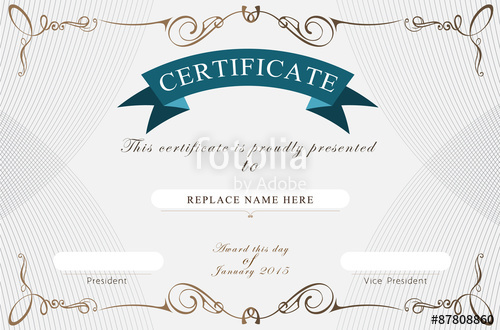 500x330 Certificate Border, Certificate Template Vector Illustration