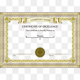 260x260 Vector Certificate Gold Frame, Certifica
