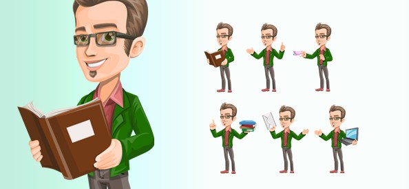 Free Vector Smart Guy Character 594x274 Free Vector Smart Guy Character