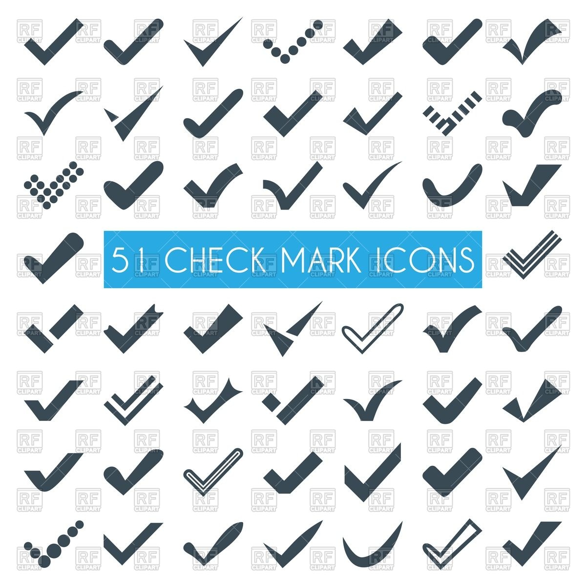 1200x1200 Set Of Different Check Marks Or Ticks Vector Image Of Signs