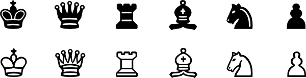 600x153 Chess Set Symbols Clip Art