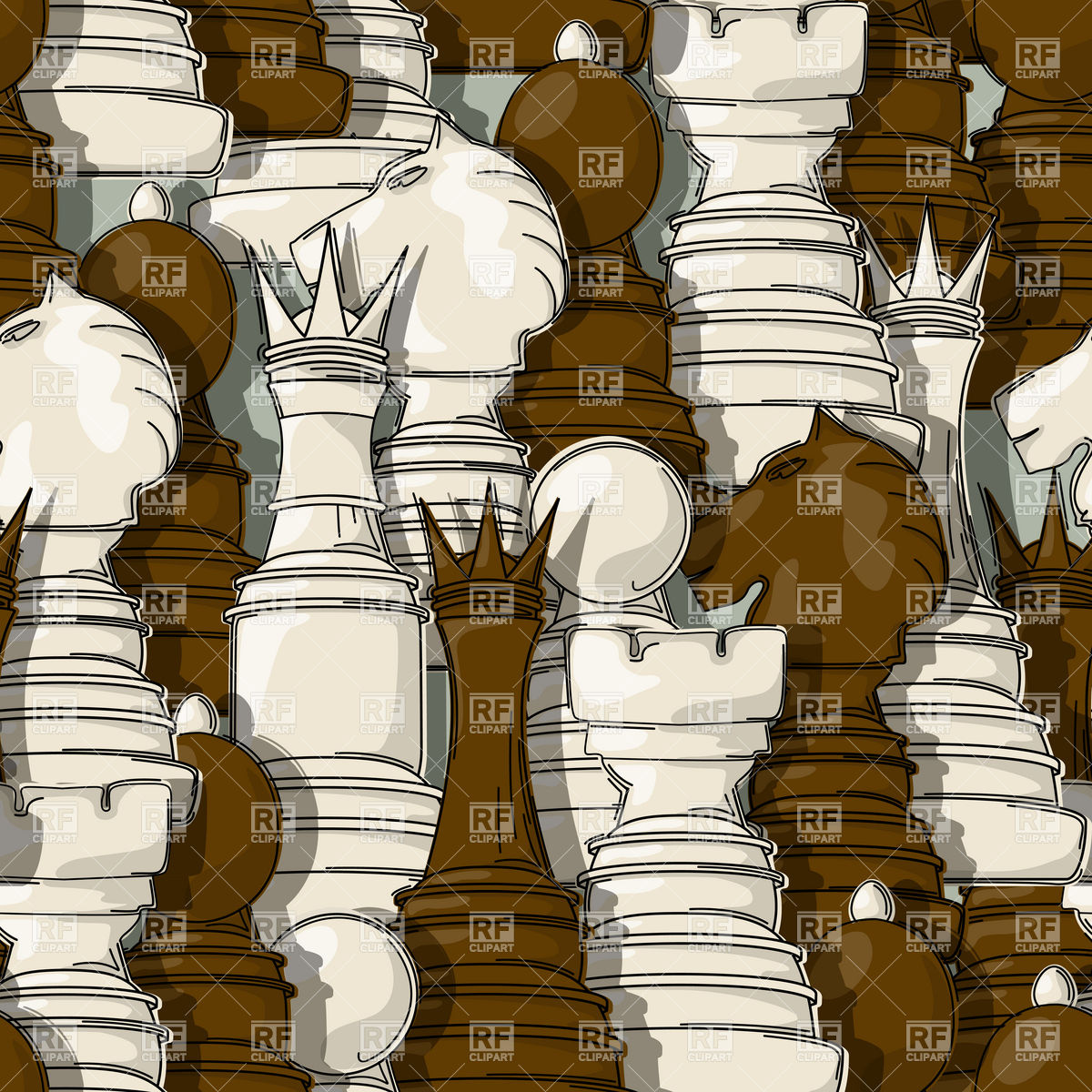 1200x1200 Seamless Pattern With Chess Pieces Vector Image Of Backgrounds