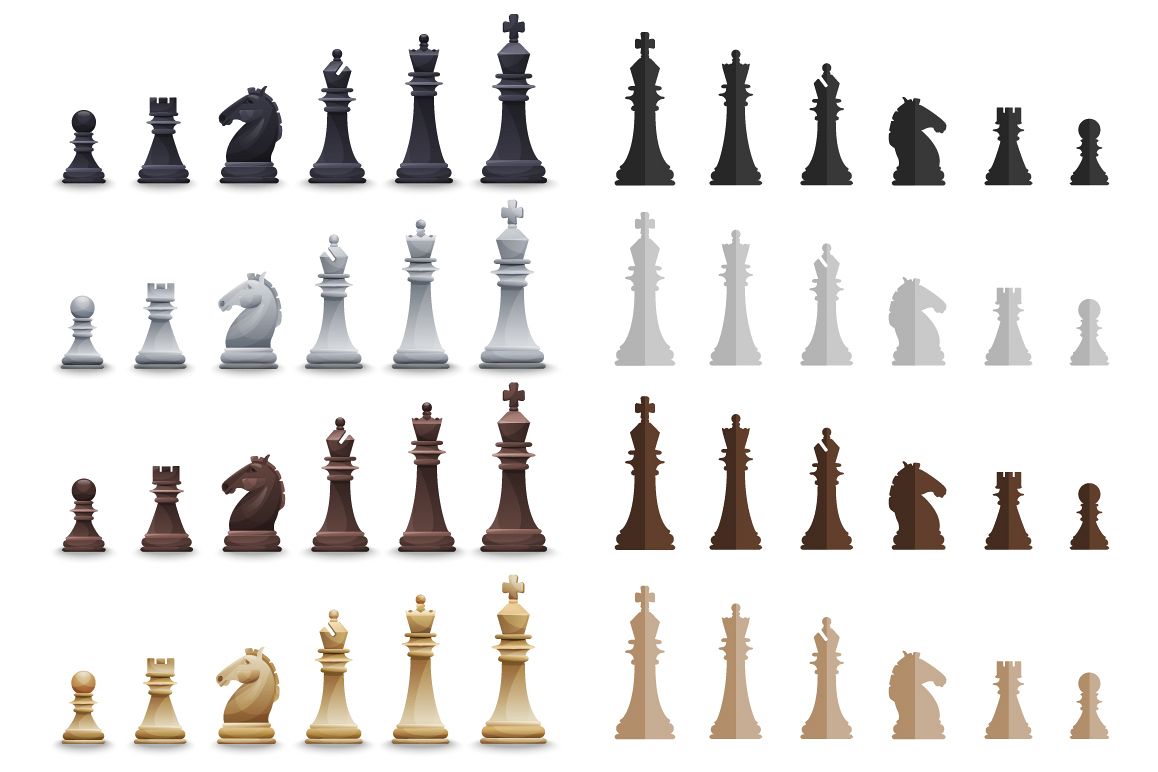 1158x772 Vector Chess Set Sets Pieces In Slyles, Posters, Pattern