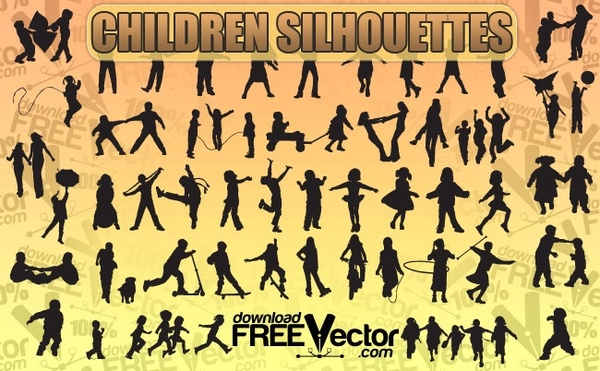 Children Silhouettes Free Vector In Encapsulated Postscript 600x371 Children Silhouettes Free Vector In Encapsulated Postscript