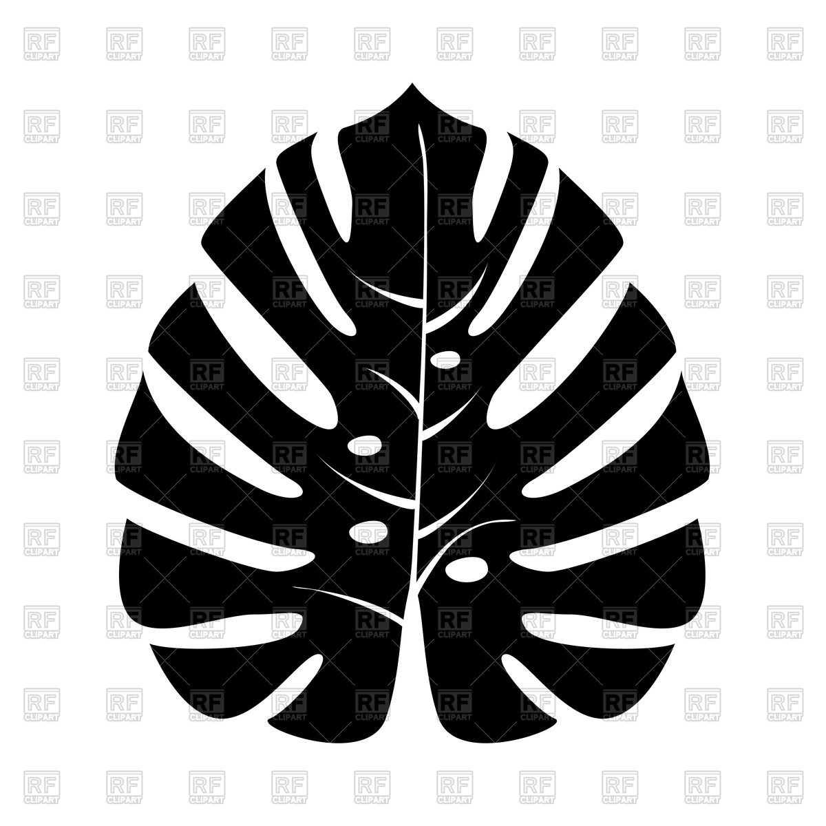 1200x1200 Black Tropical Leaf On White Background Vector Image Of Plants