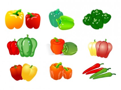 425x318 Vegetable Clip Art Of Two Pepper Free Vector In Adobe Illustrator