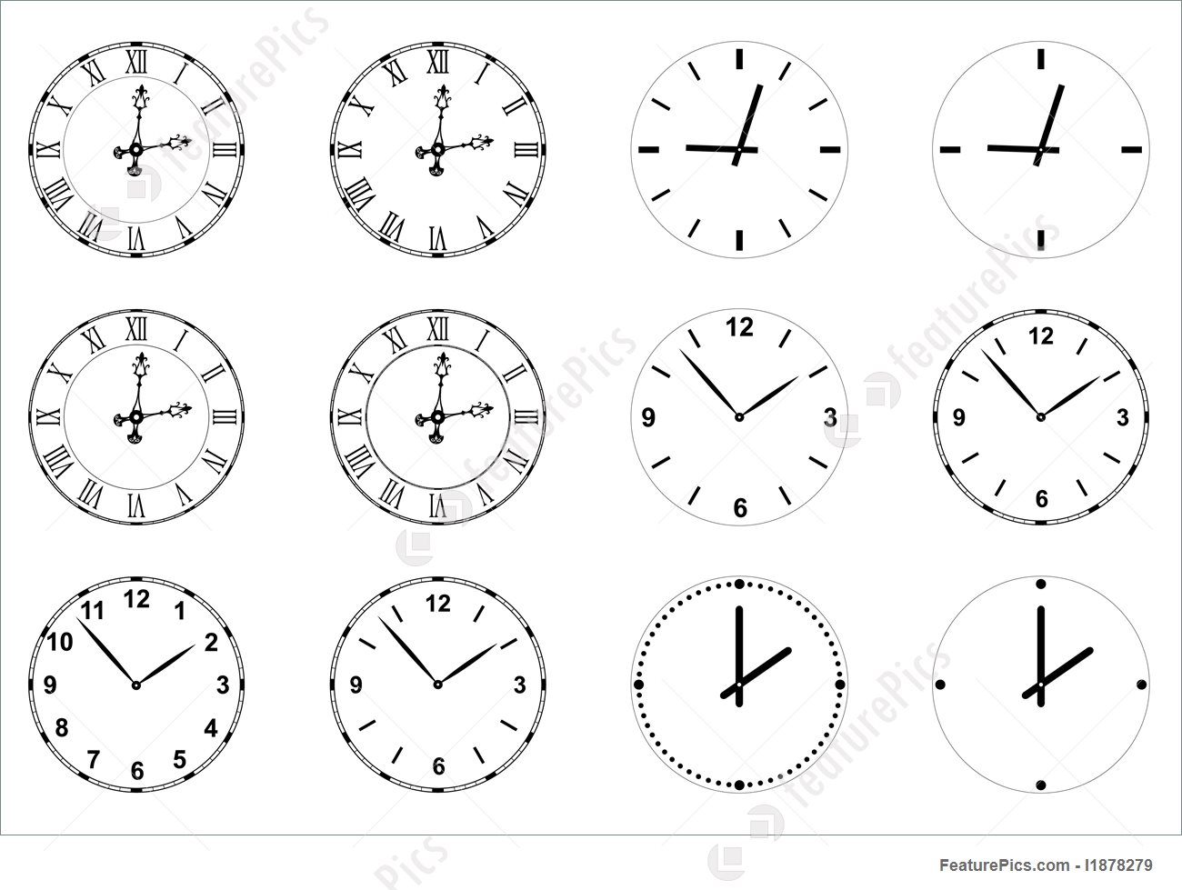 Free Vector Clock Face at Vectorified.com | Collection of Free Vector ...