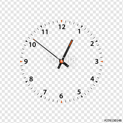 500x500 Vector Clock Face Isolated On Transparent Background Clock Icon