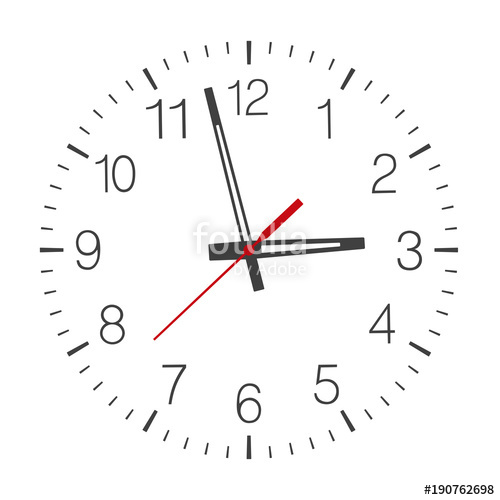 500x500 Vector Clock Face Isolated On White Stock Image And Royalty Free