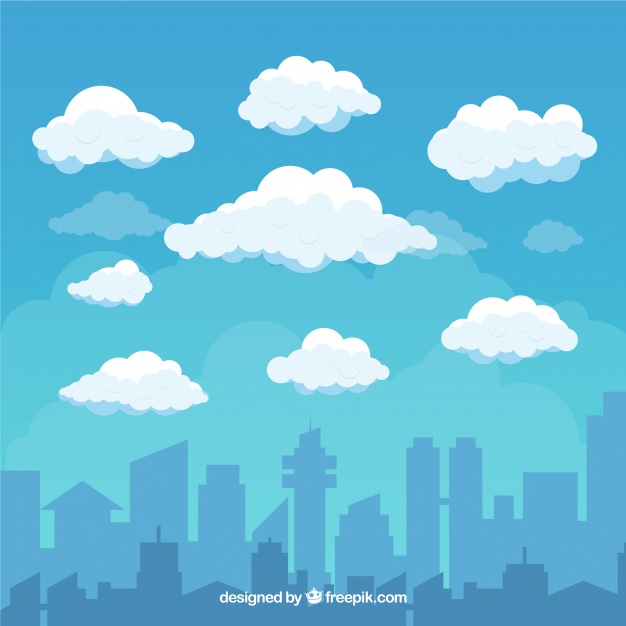 626x626 Sky With Clouds And City Background In Flat Style Vector Free