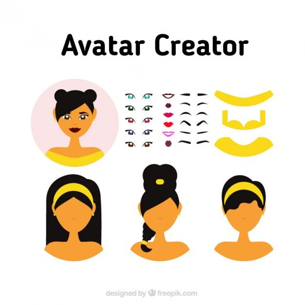 626x626 Female Avatar Creator Set Free Vector Hello World