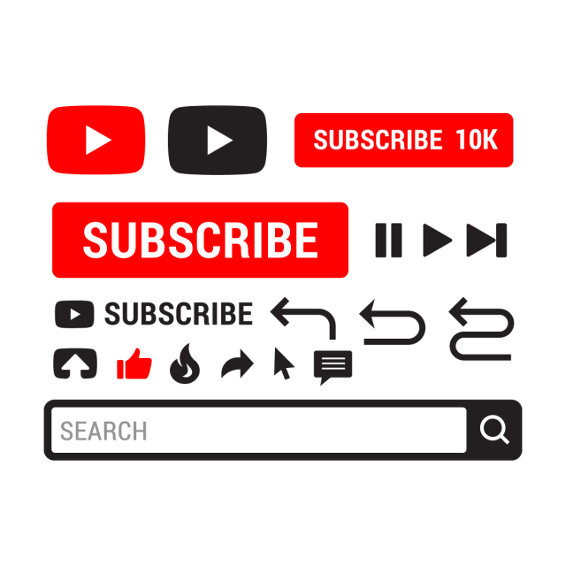 640x640 Youtube Icon Vector Video Element Social Media For Content Creator