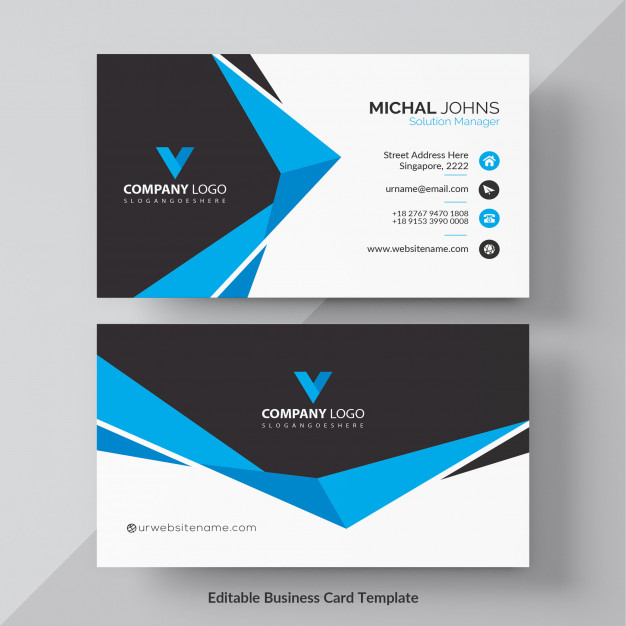 626x626 Blue Elegant Corporate Card Free Vector Free Vector Vectorkh
