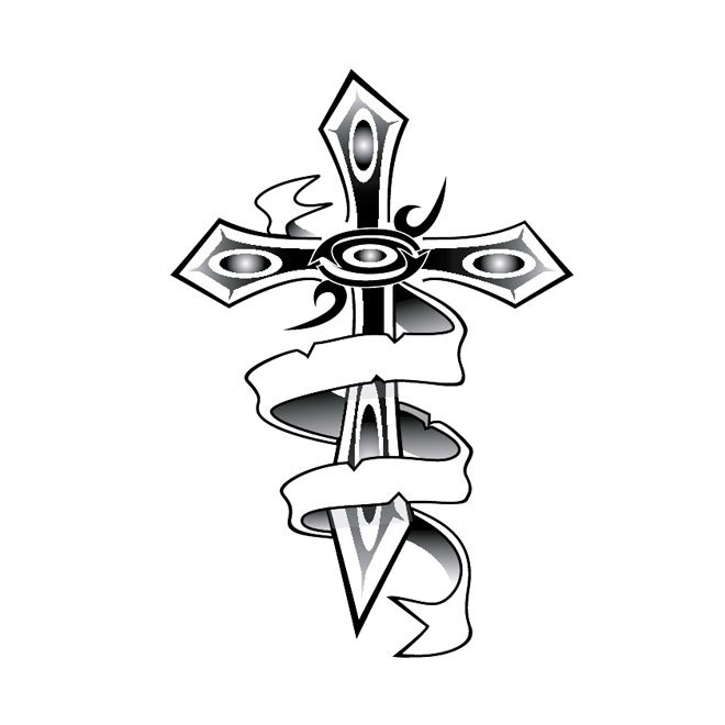 Cross With Ribbon Image Free Vector 660x660 Cross With Ribbon Image Free Vector