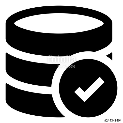 500x500 Database Checkmark Vector Icon Stock Image And Royalty Free