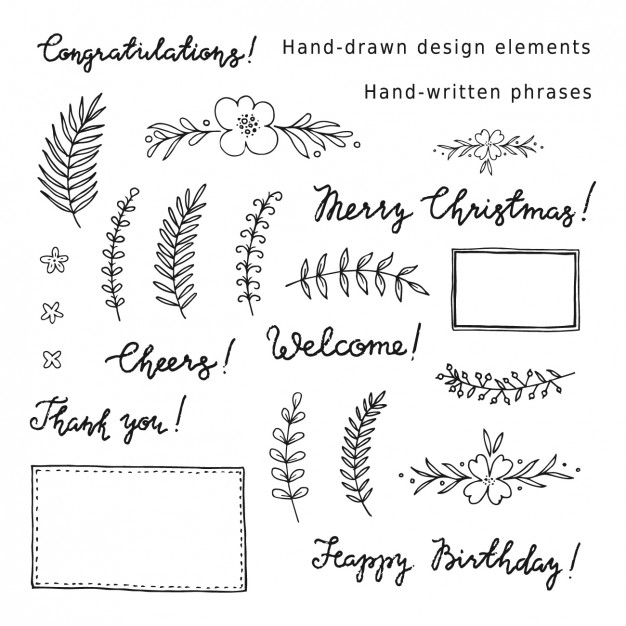 626x626 Decorative Elements And Phrases Collection Vector Free Download