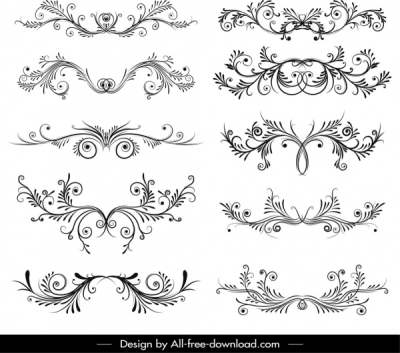 400x353 Download Free Vector Decorative Elements Templates Black White