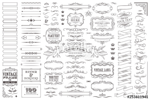 500x334 Huge Collection Or Set Of Vector Decorative Elements For Design