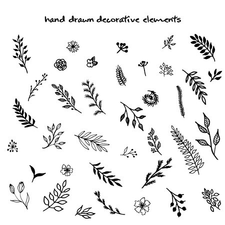 450x450 The Set Of Hand Drawn Vector Decorative Elements Royalty Free