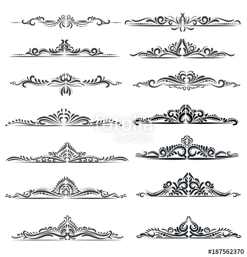 481x500 Set Of Black Isolated Vector Decorative Elements For Your Design