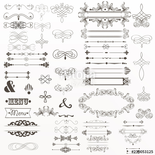 500x500 Big Collection Of Vector Decorative Elements Flourishes, Swirls