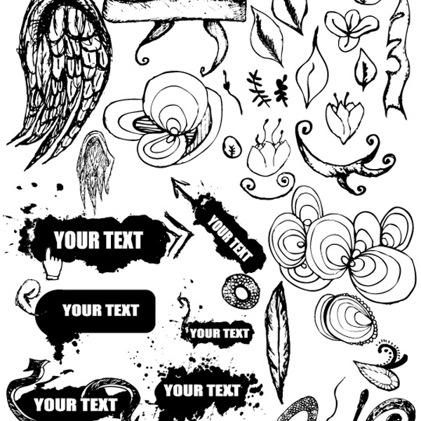 600x600 Free Vectors Free Vector Grungy Hand Drawn Design Elements Apehost