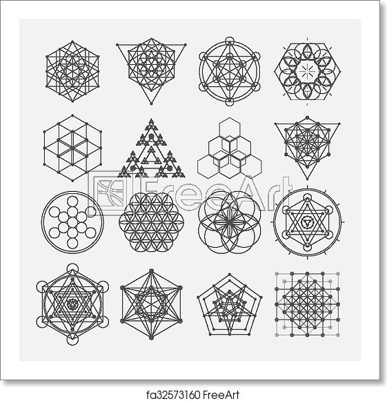 561x581 Free Art Print Of Sacred Geometry Vector Design Elements Alchemy