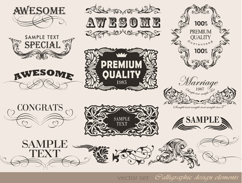 485x368 Free Vintage Design Element Vectors Free Vector Download