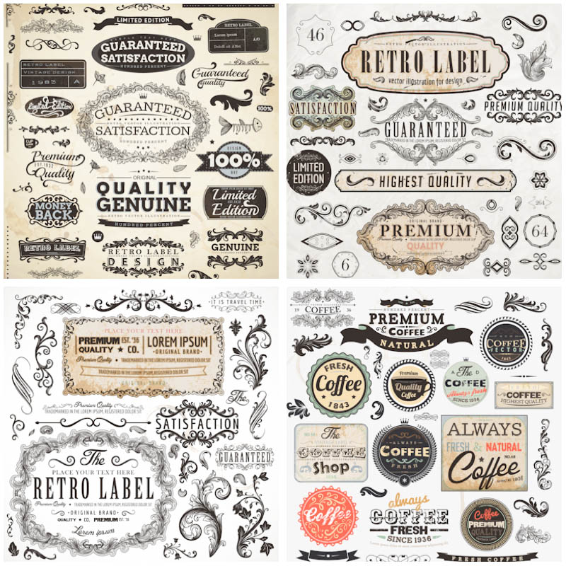 800x800 Vector Retro Decorative Design Elements Vector Graphics Blog