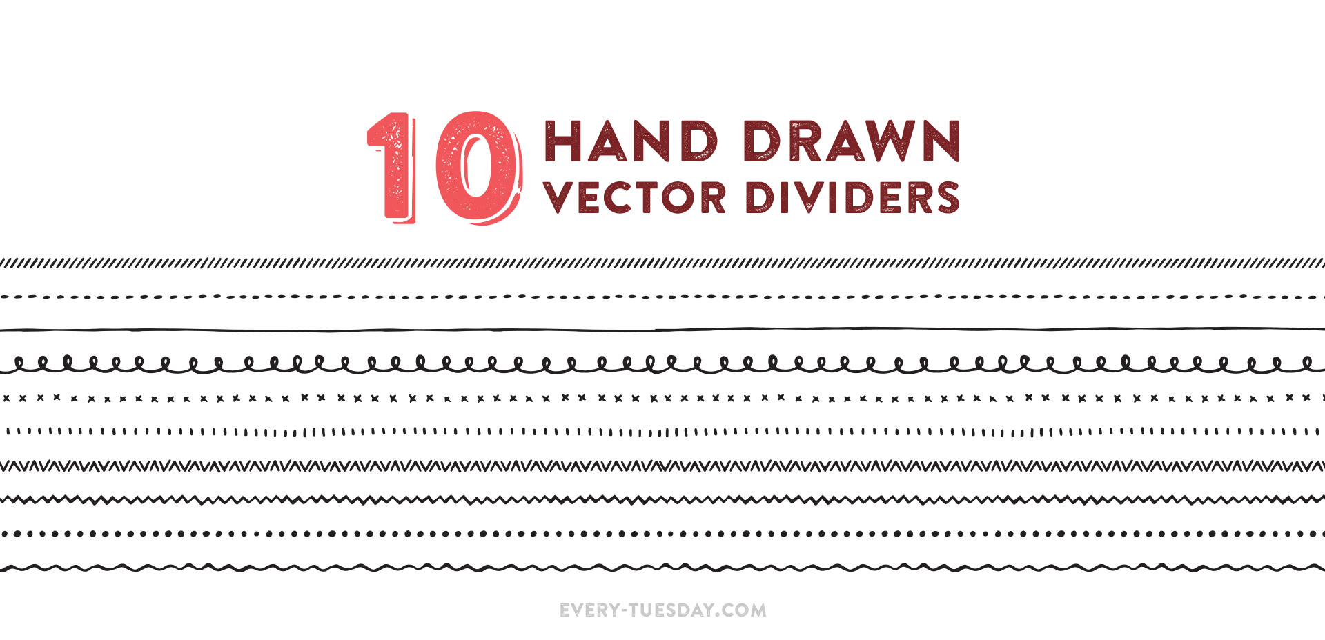 1920x928 Freebie Hand Drawn Vector Dividers