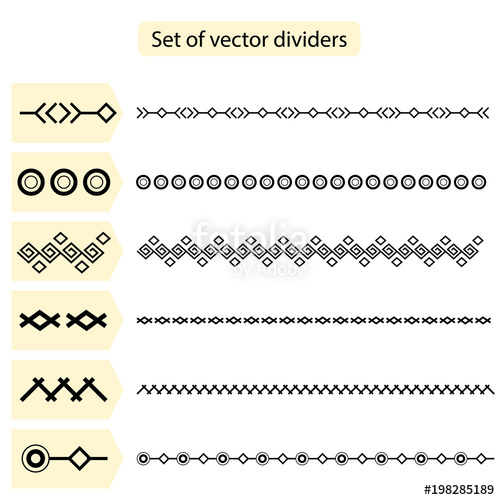 500x500 Set Vector Dividers Isolated On White Background Geometric