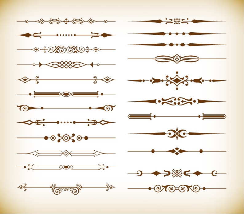 794x696 Vector Set Of Vintage Design Divider Elements Free Vector
