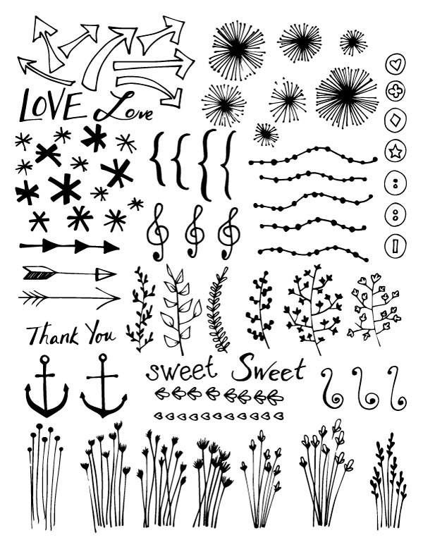 600x776 Hand Drawn Vector Doodle Set