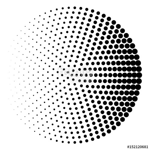 500x500 Halftone Circle Background, Halftone Dot Pattern Stock Image